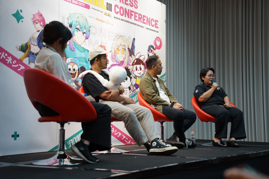 Kepala BMK, Reto Raswaty, di press conference Indonesia Anime Con (INACON) 2024. Foto: Manggala Putra/BMK