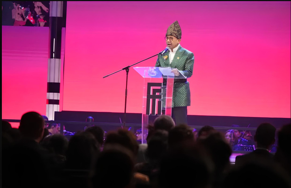 Menteri Kebudayaan dalam pidato sambutannya di malam puncak Piala Citra FFI 2024, Rabu, 20 November 2024. Foto: @fadlizon