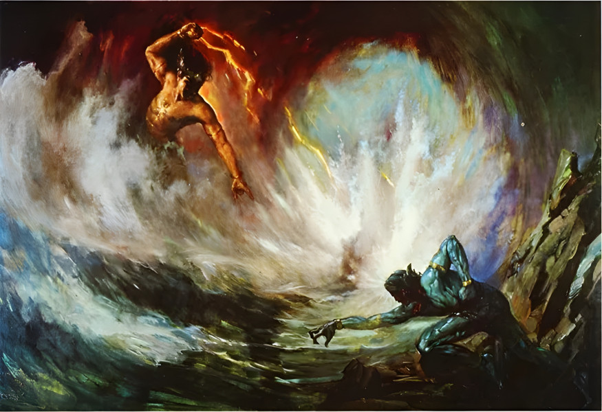 Pertempuran Gatotkaca dan Antasena (1955), Dok: Indonesian Visual Art Archive (IVAA) 