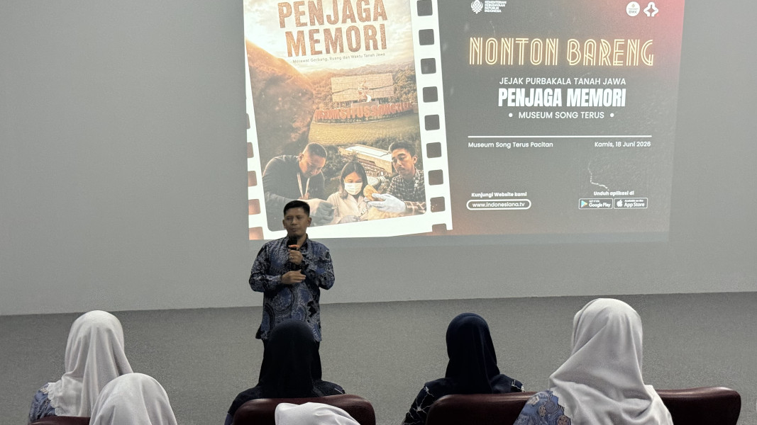Sambutan Kepala Balai Media Kebudayaan dalam kegiatan Nonton Bareng di Museum Song Terus